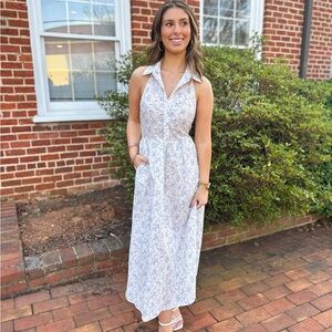 Olivaeceous Floral Dress